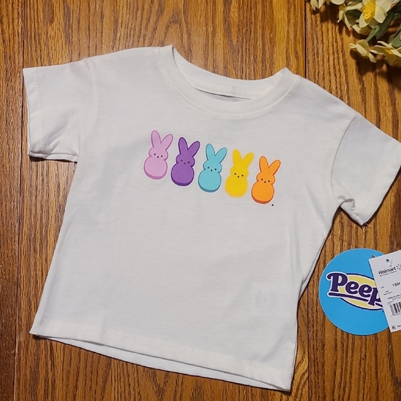 Peeps Other - Peeps NWT White Kids T-Shirt with Colorful Bunny Print - 18 Months